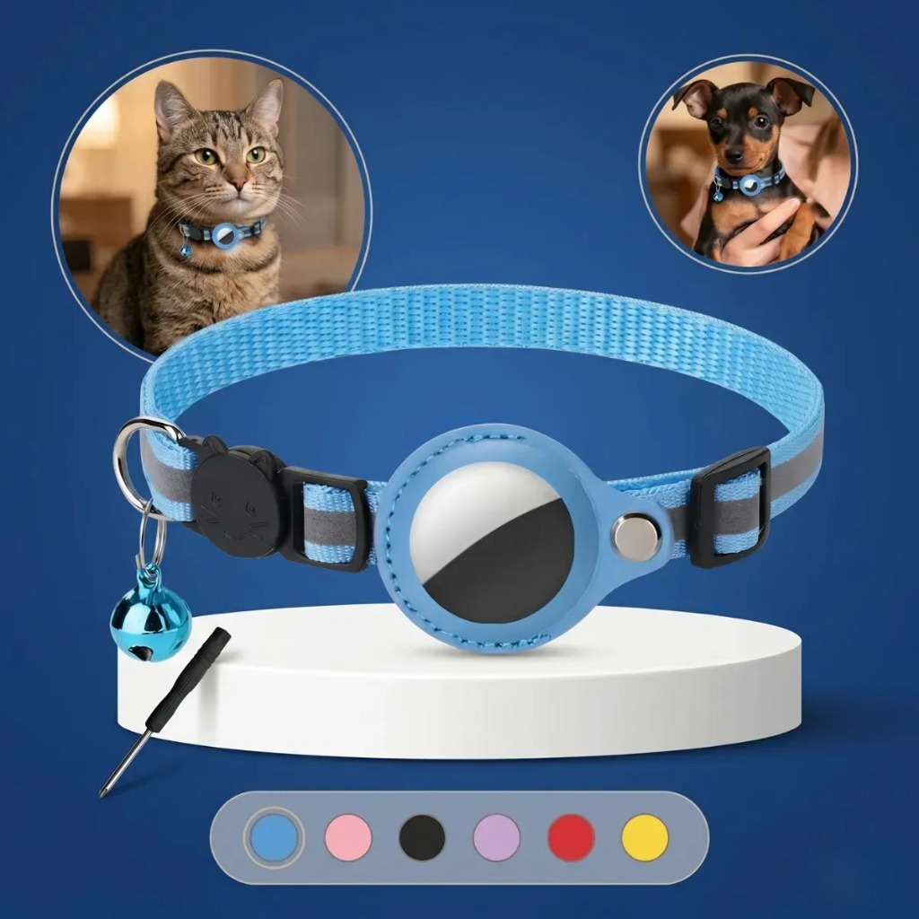 Coleira Pet Capa Fixa Para Airtag Rastreador Gps Cães Gatos