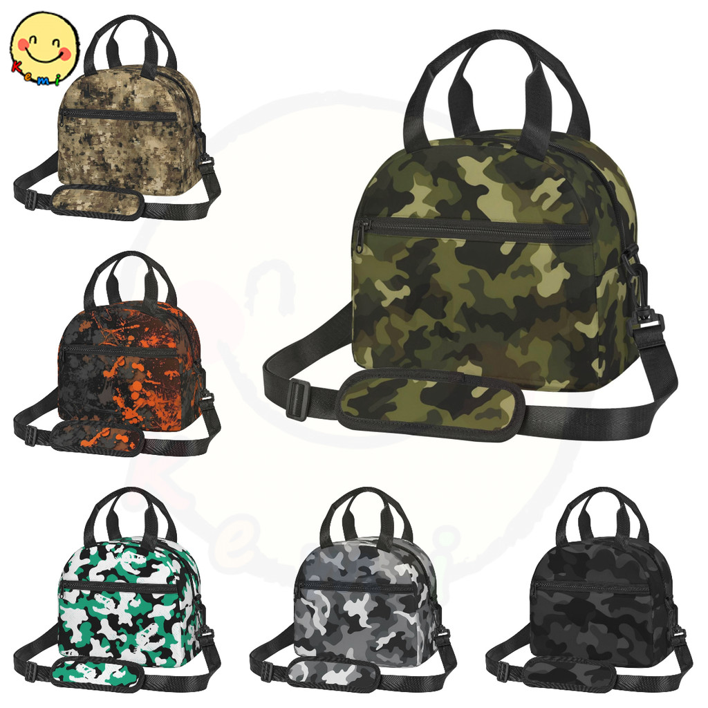 Lancheira Isolada Camuflada Para Mulheres/Homens Sacola Térmica À Prova De Vazamentos Congelável Com Alça De Ombro Ajust