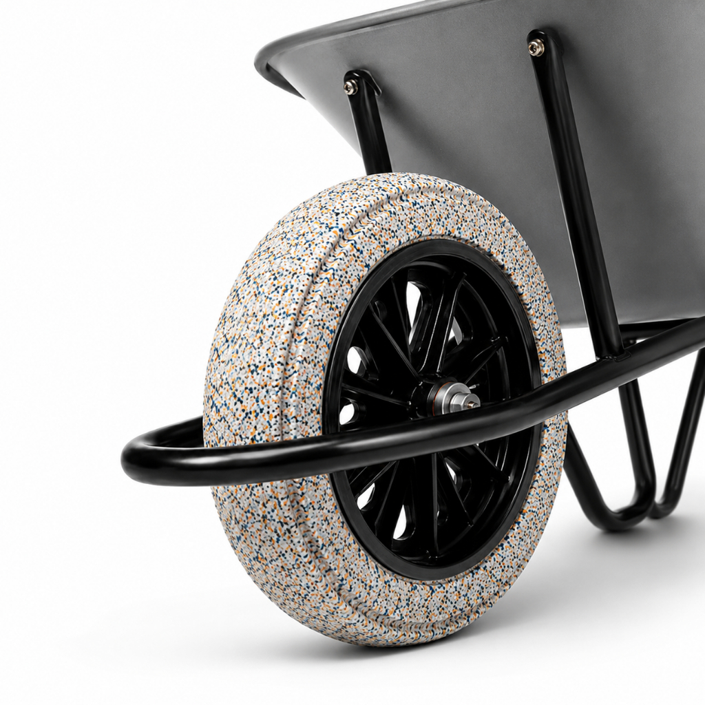 Pneu com Roda para Carrinho de Mão e Carriola Aro 8 Reforçado | Furo 19mm e 26mm