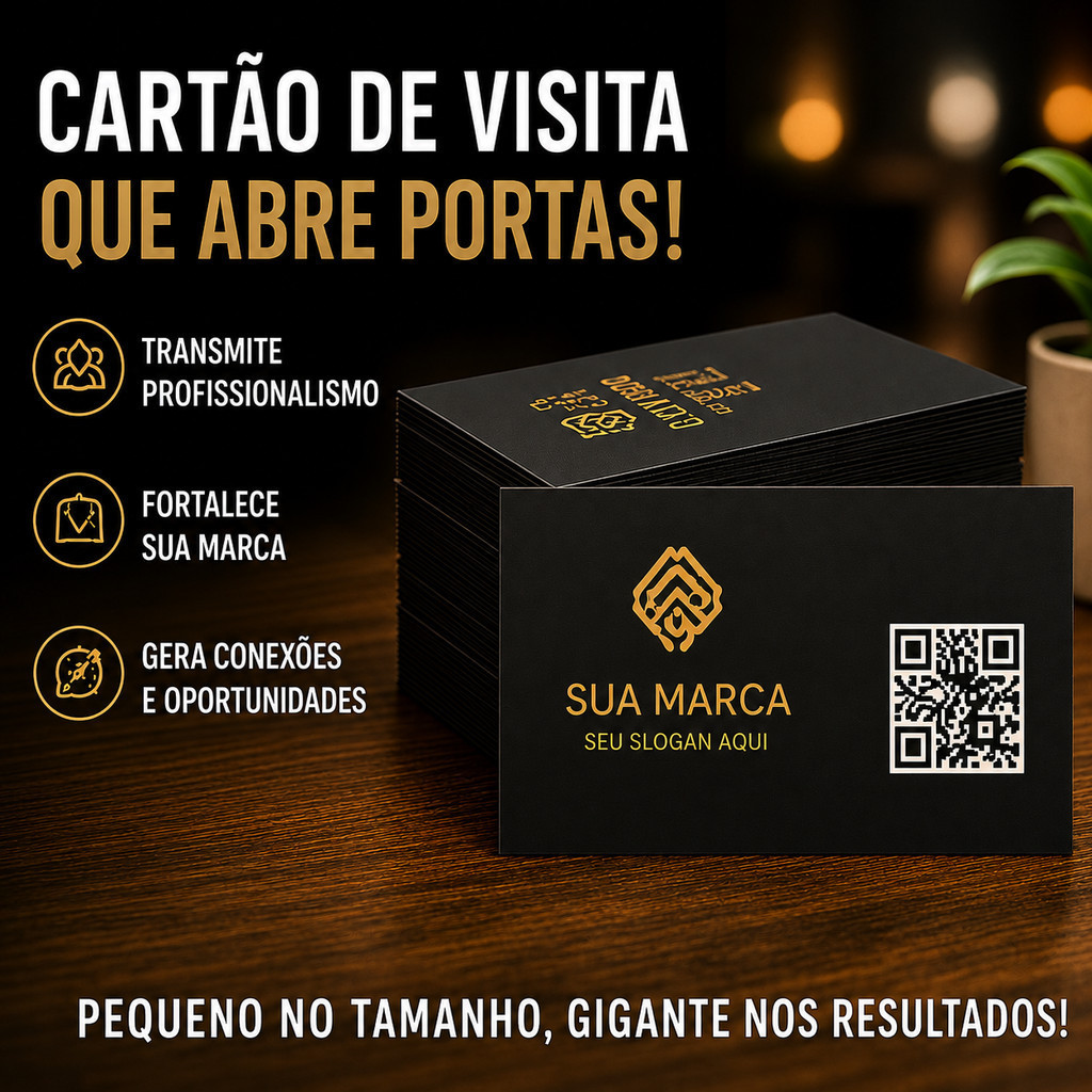 Cartão de Visita Premium com QR Code Personalizado – Sofisticado, Profissional e que Gera Conexões Reais 100 und