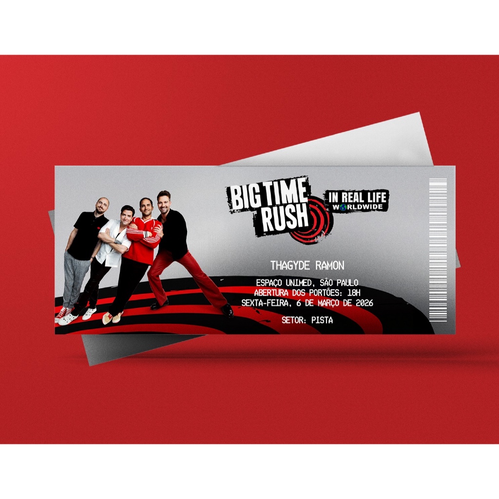 Ingresso Holográfico Personalizado Big Time Rush - In Real Life Worldwide