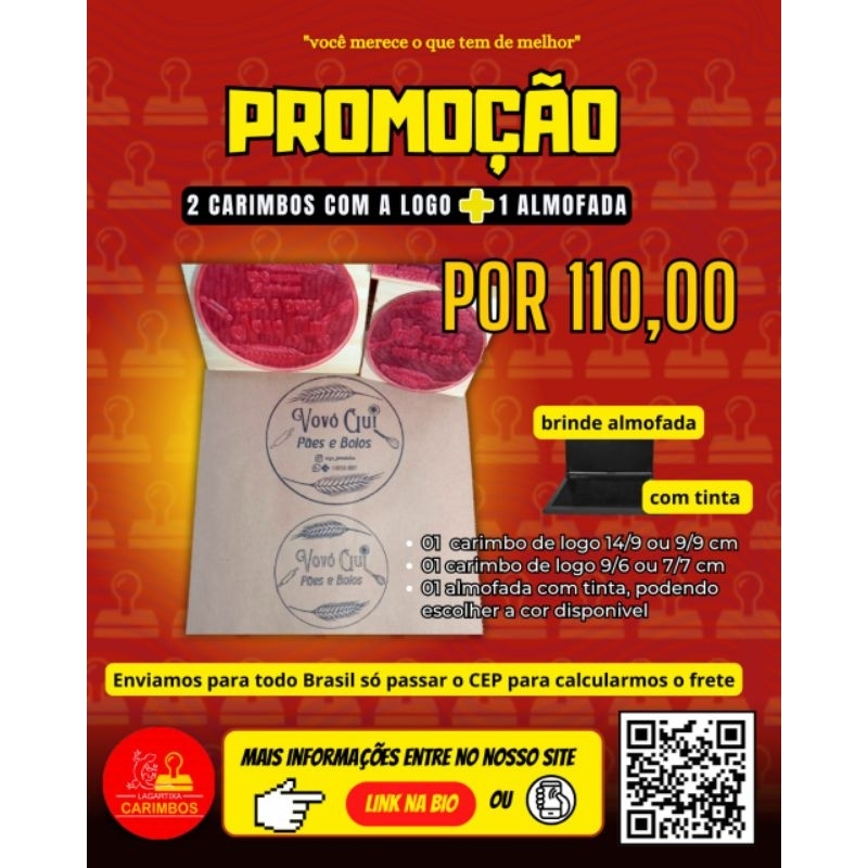 2Carimbo personalizados 110 reais