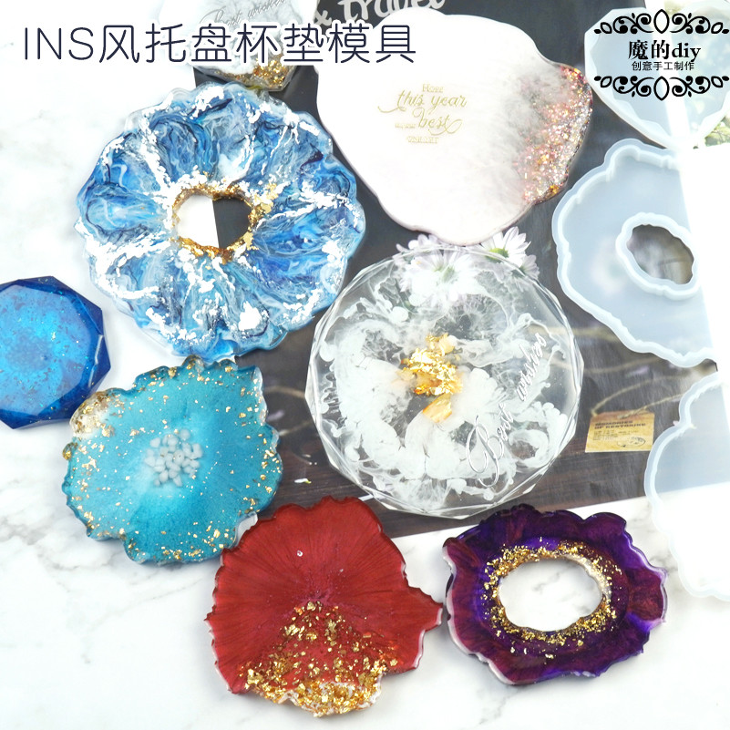Ins estilo bandeja grande molde Coaster placa de frutas molde diy cristal resina cola Epoxy arte molde de Silicone