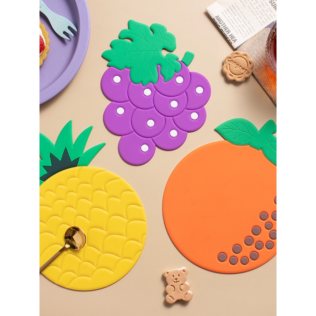 High-End influenciador de alta aparência Anti-escaldante esteira Placemat bonito frutas vegetais placa isolamento térmic