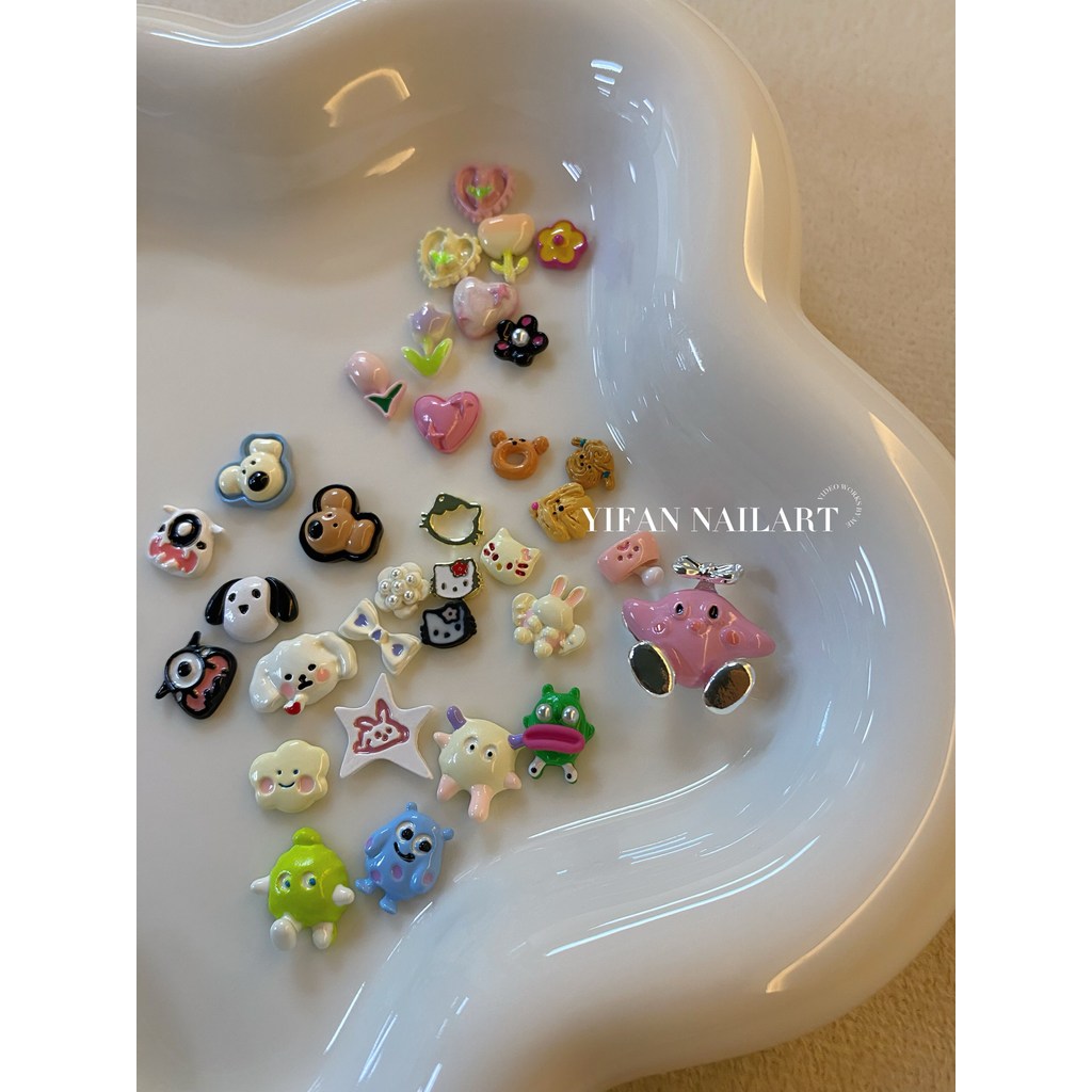 YIFANNAIL [Cute Story] ins estilo infantil Mini Metal acessórios de Manicure para pequenos animais N83