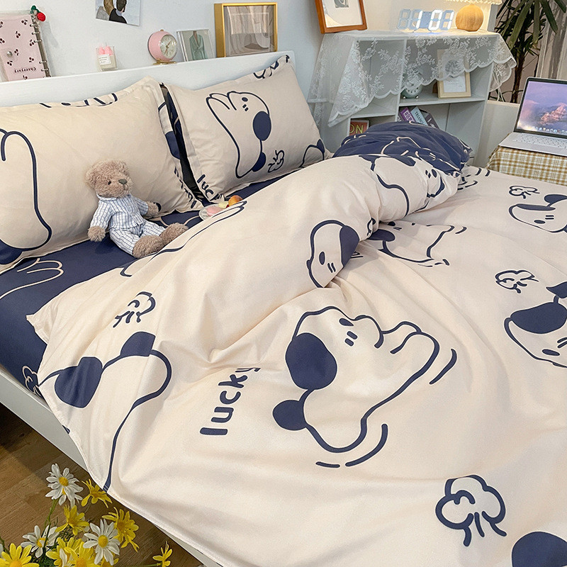 1.5/1.8/2/2.2m 25 Estilos Cute Cartoon Ins Style Lençol Plano De Poliéster Tecido Xadrez Simples Animais Impressos Vário