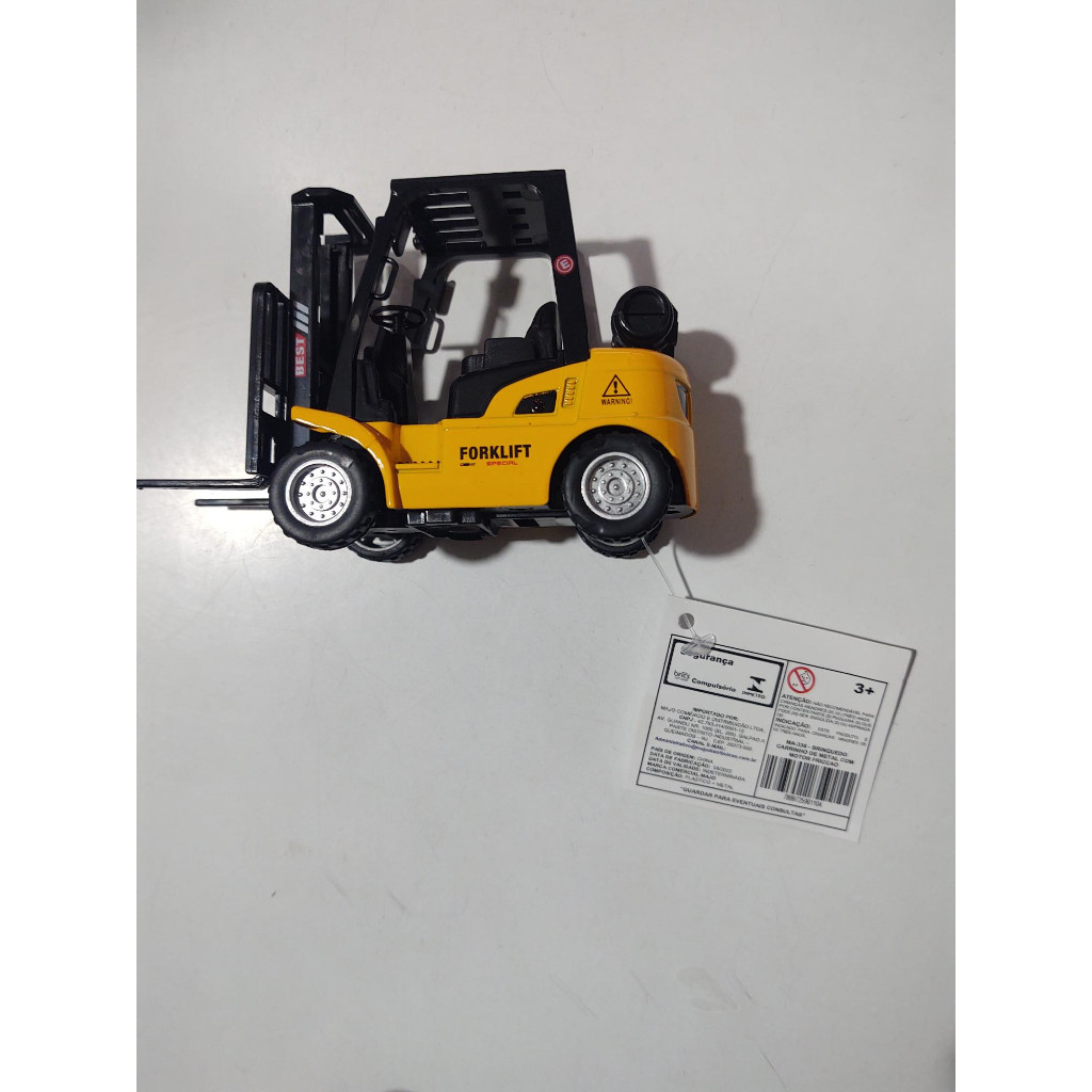 Empilhadeira Mini Die Cast Metal Pull Back Atrito Caminhão Brinquedo Infantil