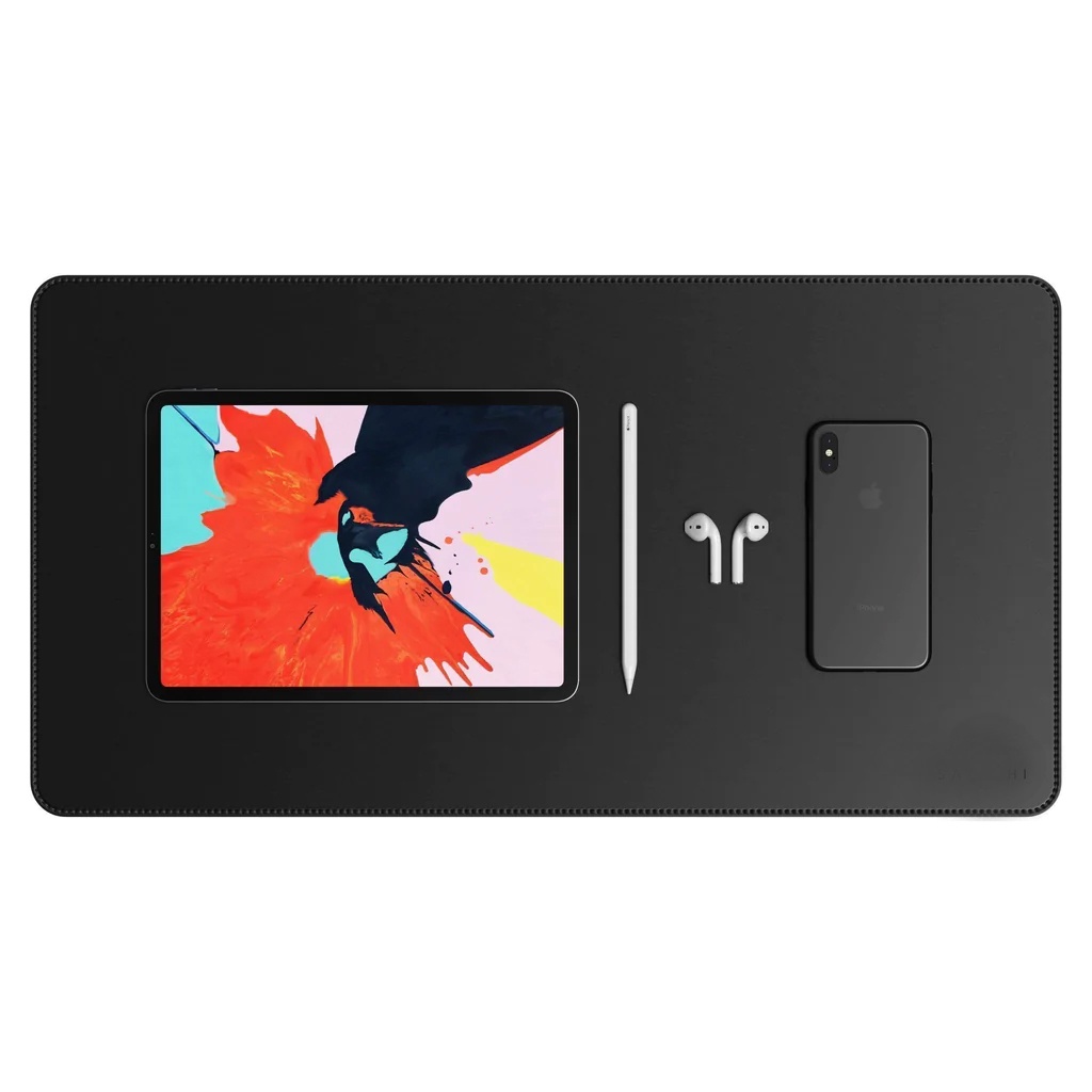 Desk Pad Grande Couro Preto