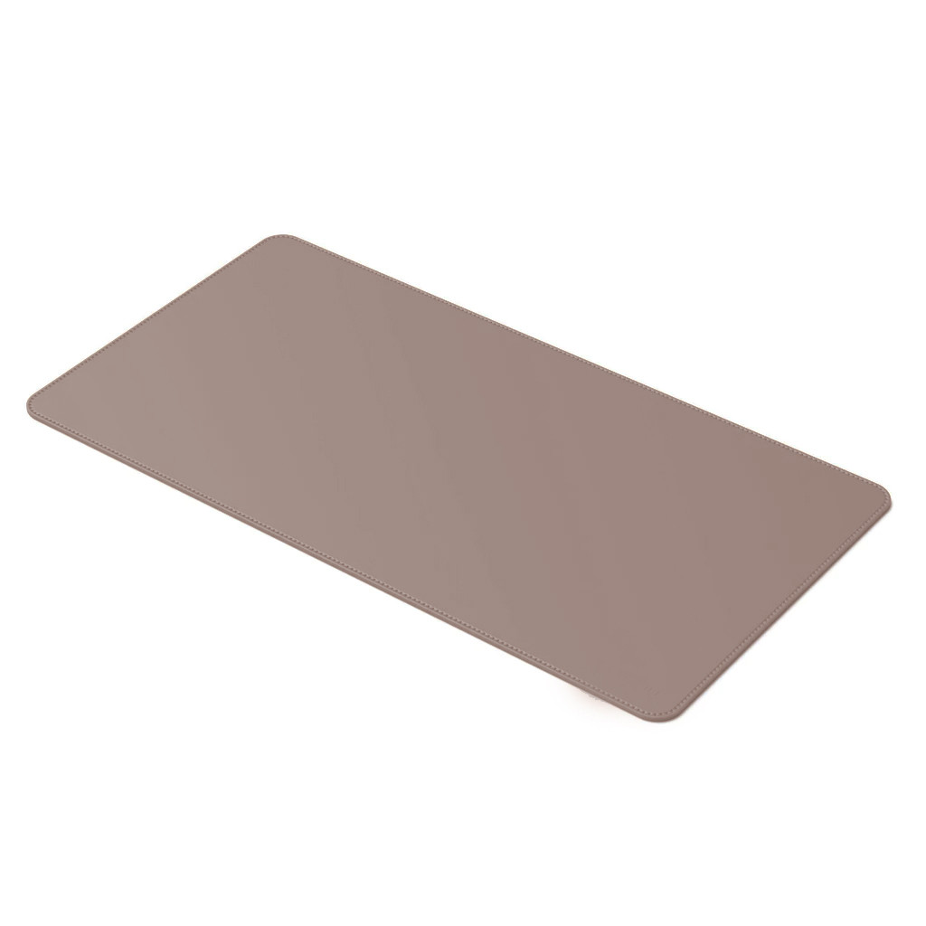 Desk Pad Padrão Couro Bege Escuro Feltro Costurado Básico