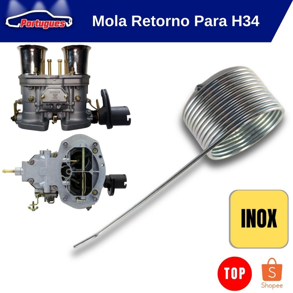 Mola Retorno H34 Ou Weber 40 / 44 Opala Unica em Inox.