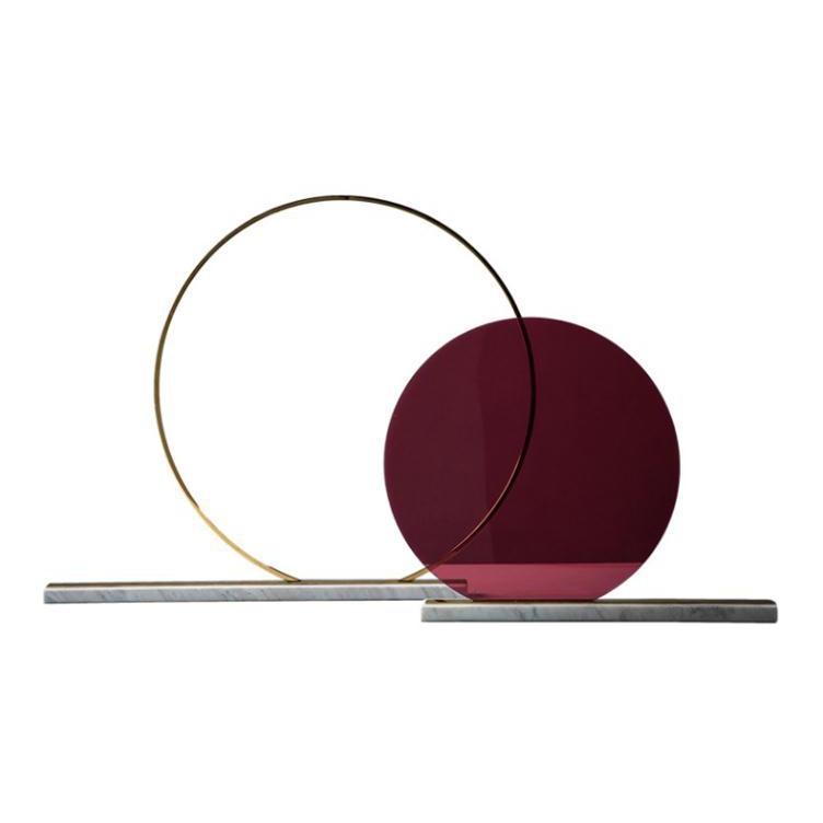 Creative geometric decorative pieces in modern style, light luxury model home marble circle ornaments, geometric creativ