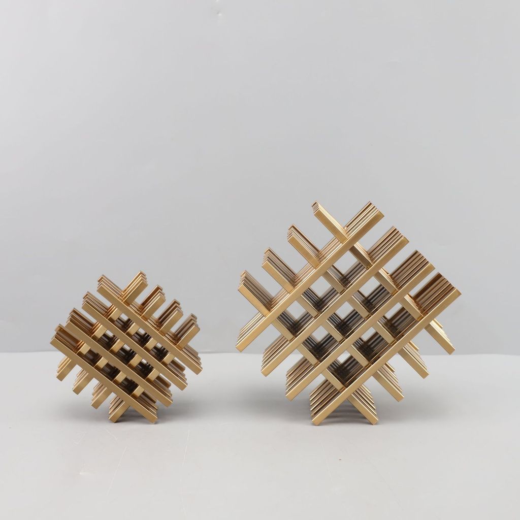 JJHZ Modern creative metal grid geometric ornaments, suitable for wine cabinets, living room coffee tables, office space
