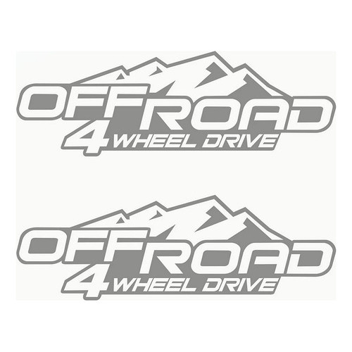 3 Adesivos 4x4 Off Road Pickup Triton Frontier S10 Jeep  Prata
