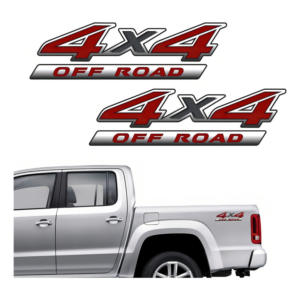 Par Adesivos Compatível Amarok 4x4 Off Road Lateral Kit R822 Cor Padrão