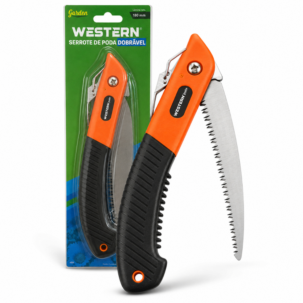 Serrote De Poda Dobrável Western 180mm Cabo Emborrachado Para Galhos Jardim Camping