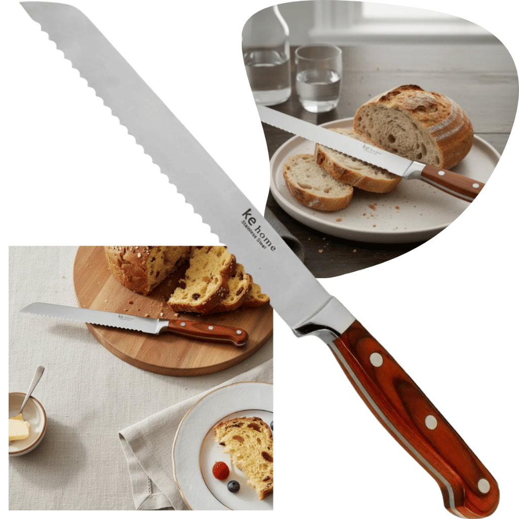 Faca Imperial Cabo Madeira Pão 8'' Faca Serra Inteiriça Lâmina Aço Inox Corta Pães Italiano Panetone