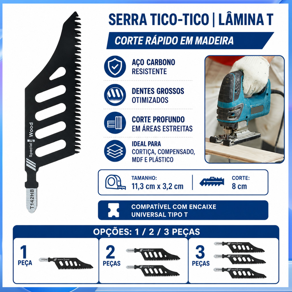 Lâmina de serra de manivela com cabo em T Lâmina de serra alternativa para carpintaria Serra de madeira de corte rápido