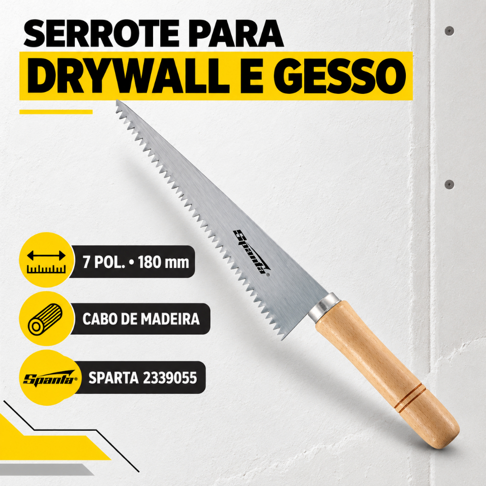 Serrote Para Drywall Gesso Cabo Madeira 7 Pol. 180mm SPARTA-2339055