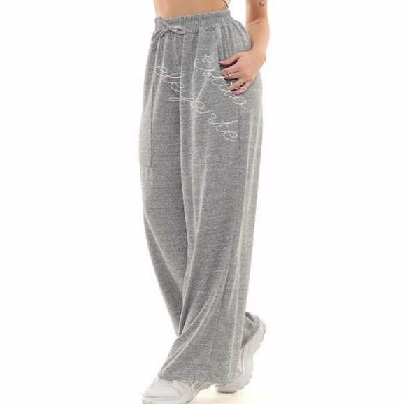 Calça Pantalona de Lazinho feminina cintura alta com bolso pra inverno Calça Lanzinha