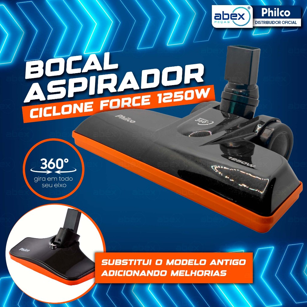 Bocal De Piso Original Ciclone Force PAS06 Acessório Aspirador De Pó Philco 1250W Removível Lavável