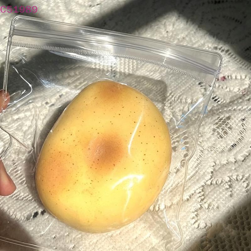 [kaan] Kawaii Cartoon Egg Tart Antistress Foot Toy Fidget Squeeze Mochi Stress Reliever Toys BR