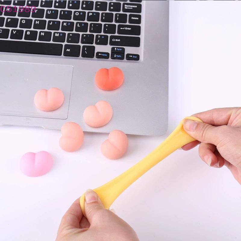 [kaan] Pêssego Bum Alívio Do Estresse Mochi Squeeze Toy Soft Butt Estereoscópico Kawaii Squishy Decor Para Mesa De Estud
