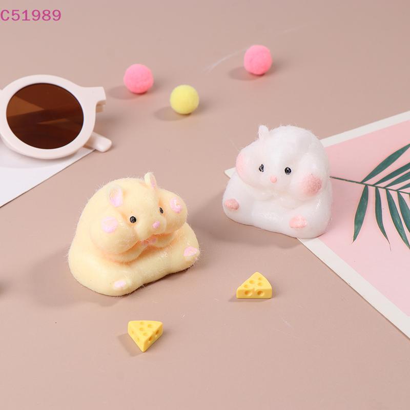 [kaan] Super Macio Bonito Q-Bullet Simulado Hamster Brinquedo Fidget Mini Brinquedos Kawaii Alívio Do Estresse Espremer