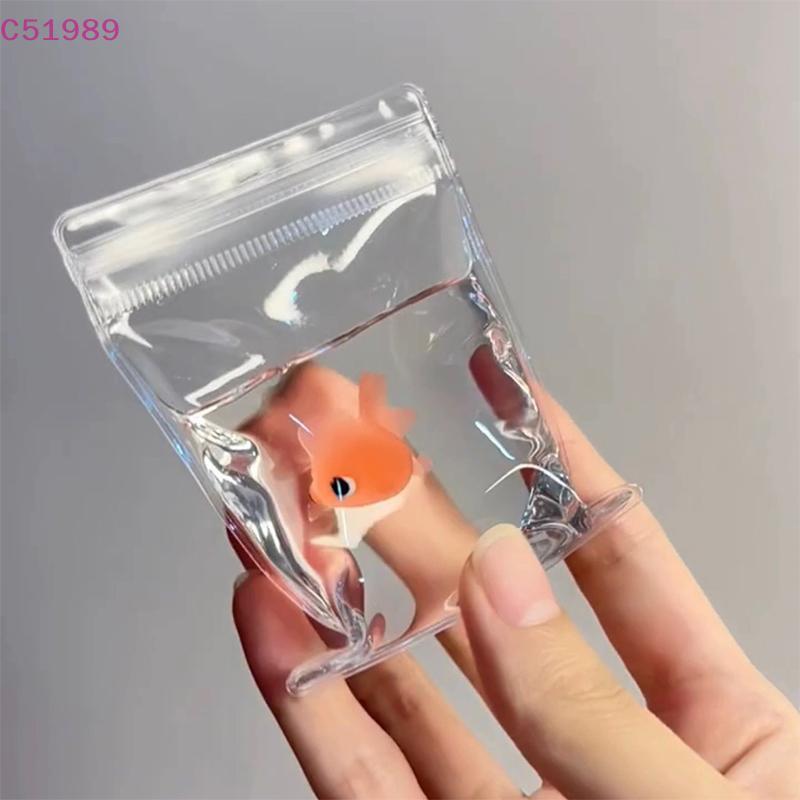[kaan] Novidade Criativa Transparente Kawaii Pequeno Peixinho Saco Espremer Pitada Peixe-Palhaço Brinquedo Adulto Alívio
