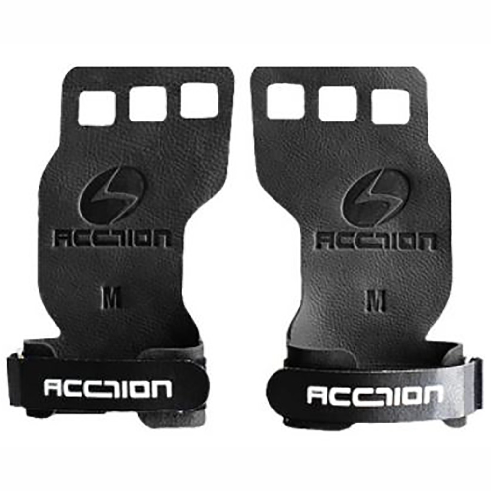 Luva Grip Gym 3 Dedos em Couro Protetor Mao Acction Brasil Treinamento pull up protecao