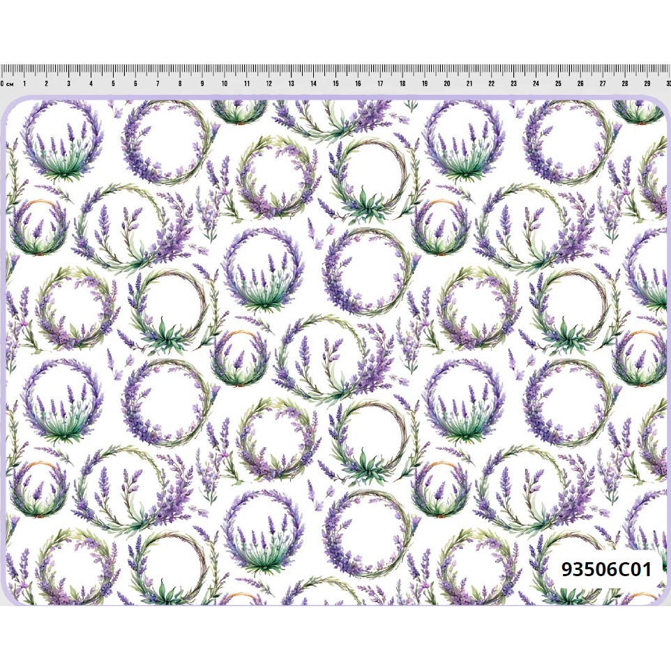 Tecido Tricoline Digital Lavanda e Aros 50x150cm Fernando Maluhy Coleção Lavanda