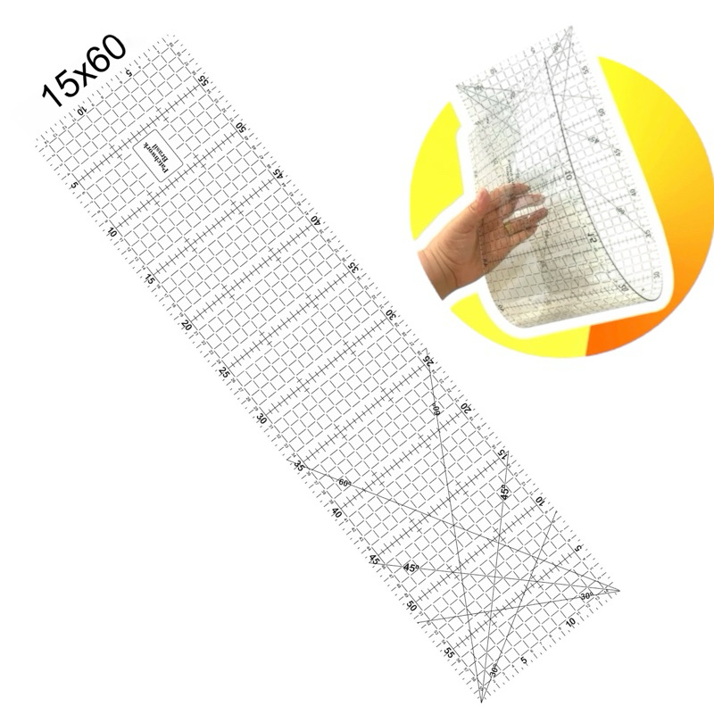 Régua Flexível Patchwork 15x60 Linha Premium Patchwork Brasil costura papelaria