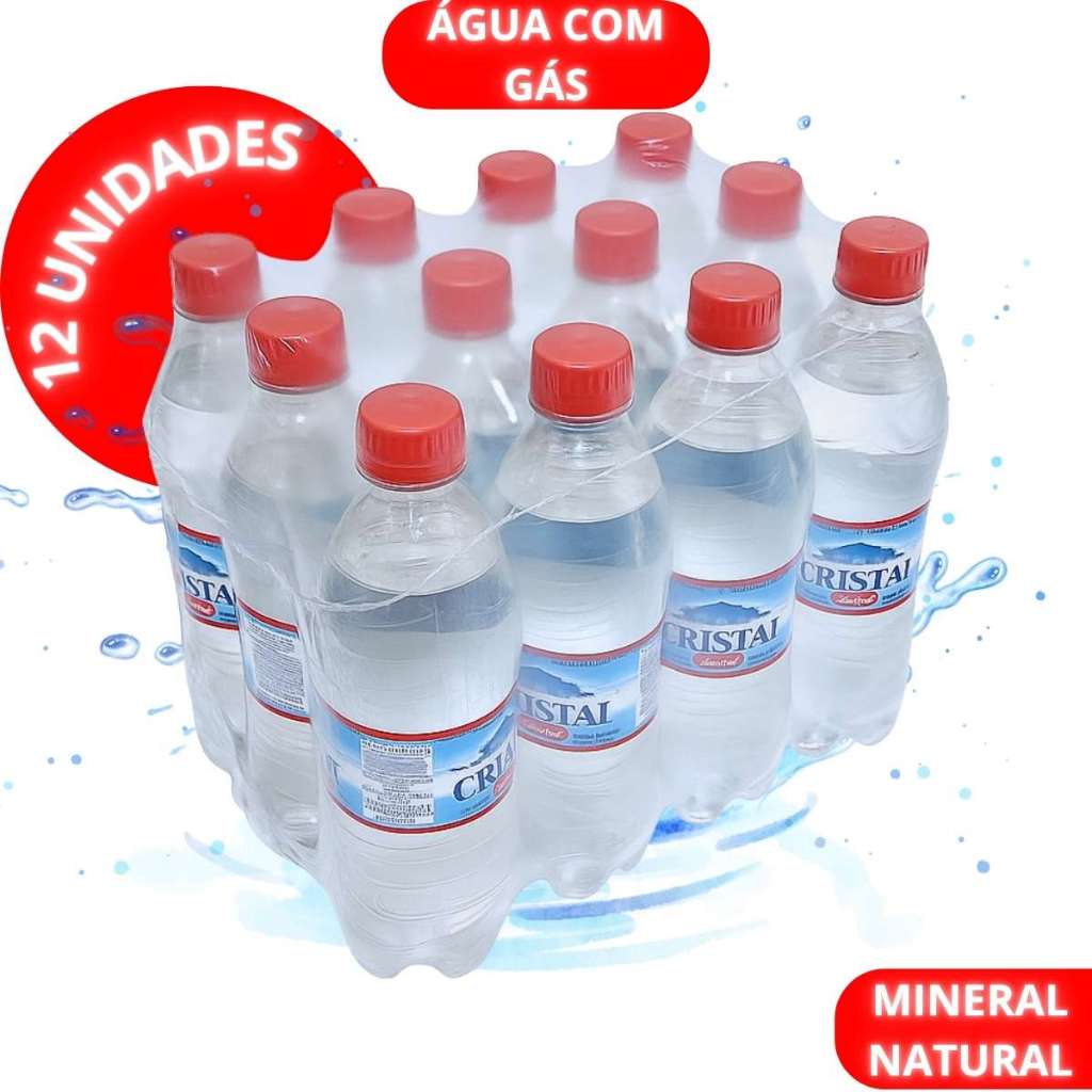 Agua Cristal Com Gas Garrafa 510 Ml Com 12 Unidades