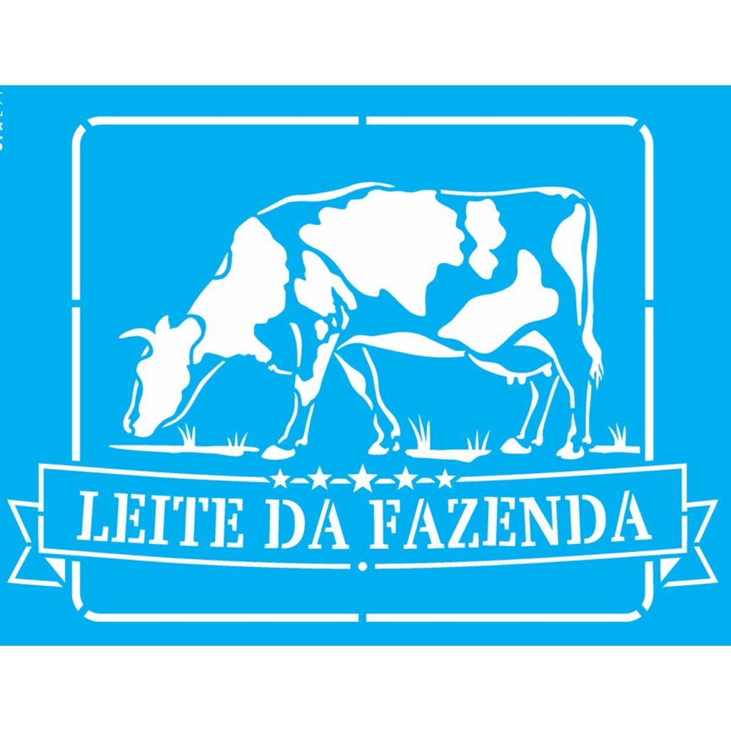 Stencil OPA 20x25 2972 FarmHouse Leite da Fazenda