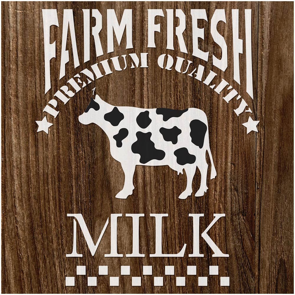 Stencil Pintura Milk Farm Fresh Sta-144 14x14cm Litoarte