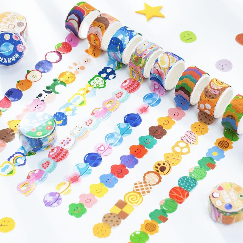 Milk Huhu Soft Tweet Cute Washi Tape Menina Coração Número Flor Cor Notebook Adesivos Decorativos Fita 100 Peças Bonito