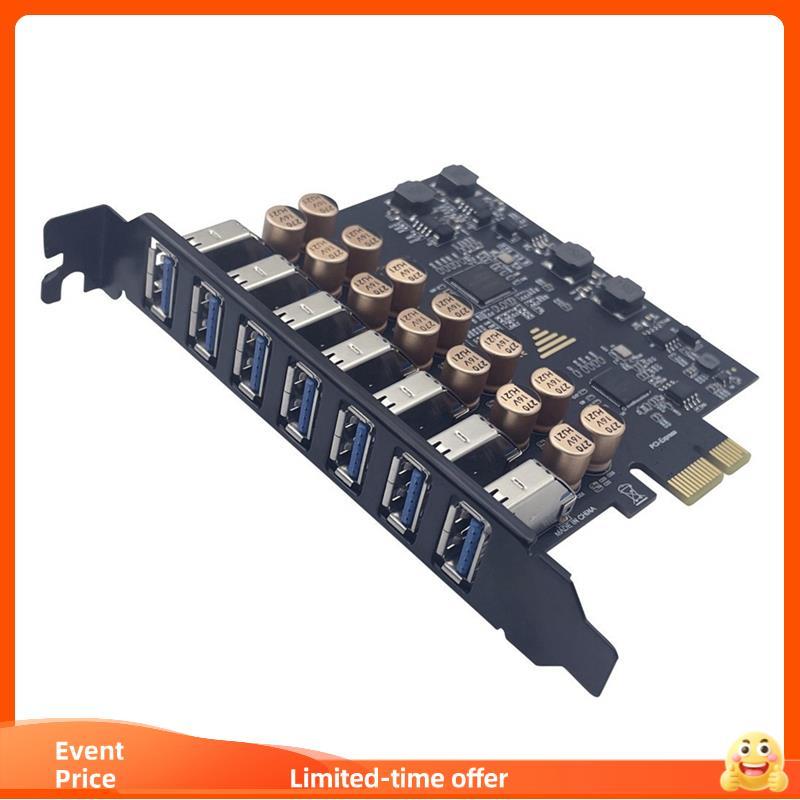 Adaptador De Hub Externo USB 3.0 7 Portas PCI-E Placa De Expansão Express Extender Para PC Desktop
