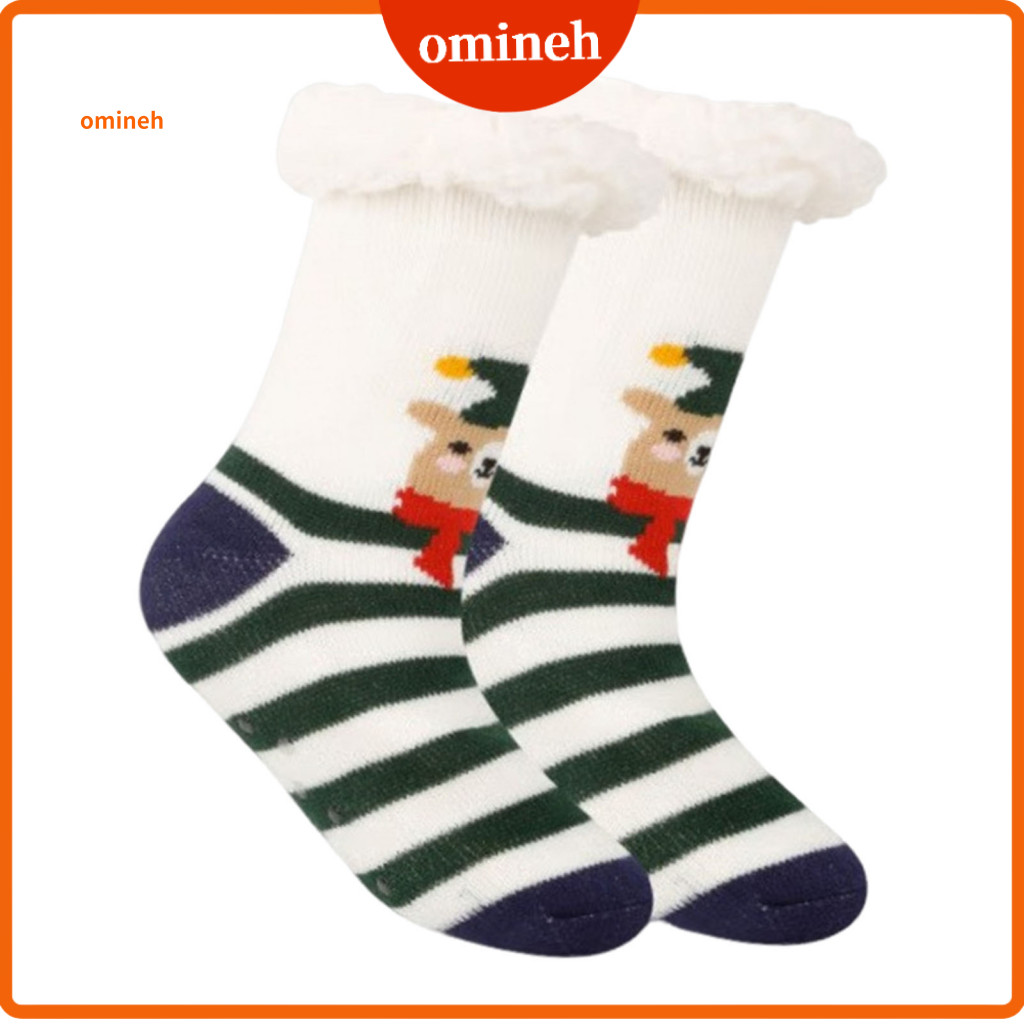 Comfortable Slipper Socks Christmas Floor Thick Warm Non-slip for Women Men Cute Fuzzy with Gripper and Fluffy Cuffs for