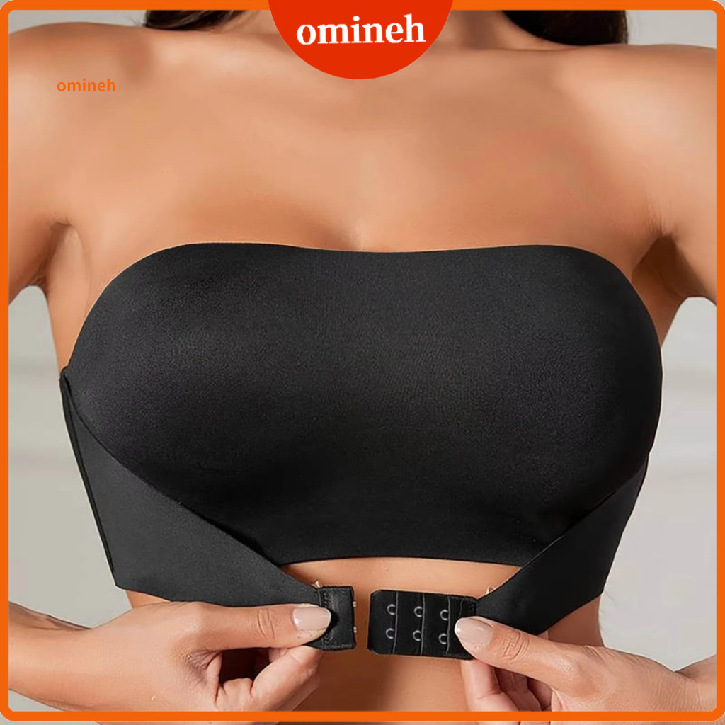 Skin-friendly Nylon Bra Lightweight Thin Strapless Push Up for Women Front Button Bralette Comfortable Breathable Non-sl