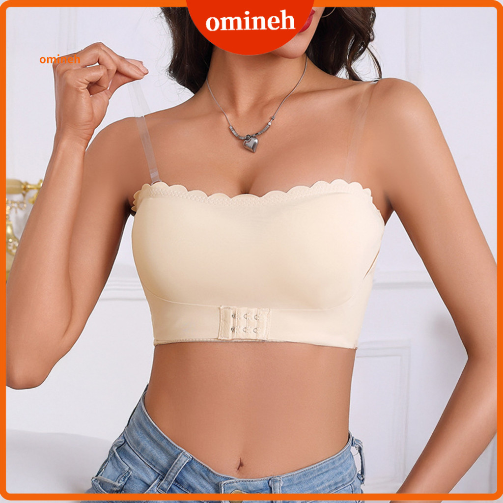 Wireless Bra Women’s Front Closure Strapless Push-up Bandeau Non-slip Padded Tube Top Comfortable Support for Everyday