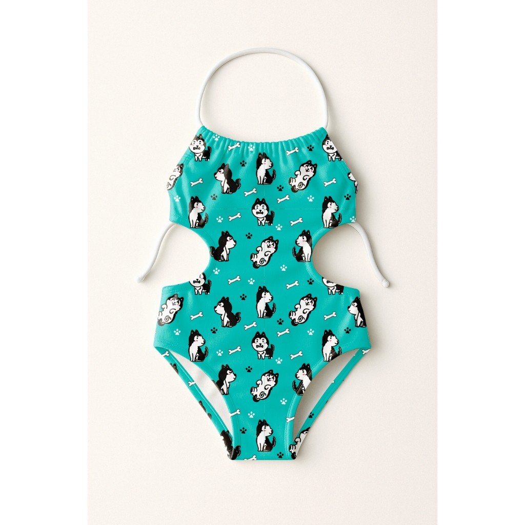 Maiô Infantil Frente Única Menina Feminino Moda Praia Natação Banho Estampas Pet Lovers Doguinhos e Gatinhos