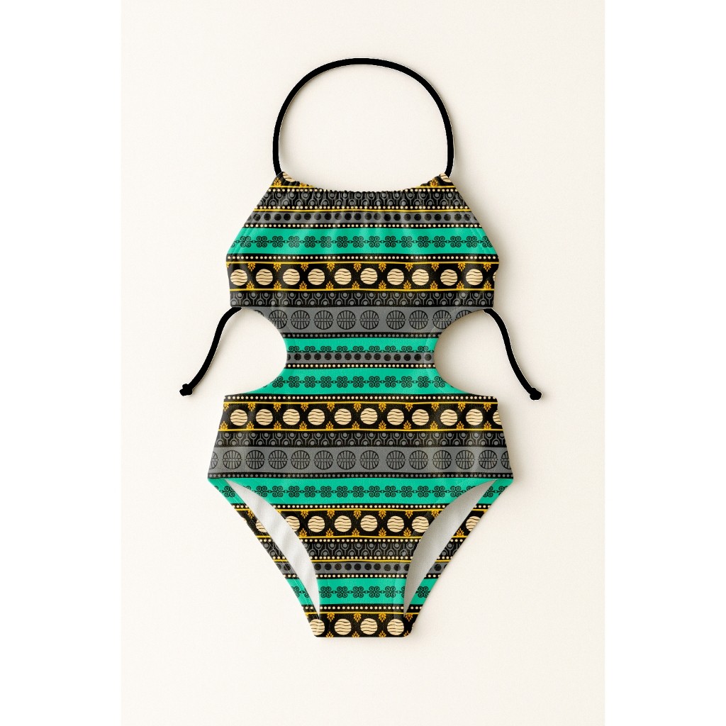 Maiô Infantil Frente Única Menina Feminino Moda Praia Natação Banho Estampas Étnicas E  Nativas