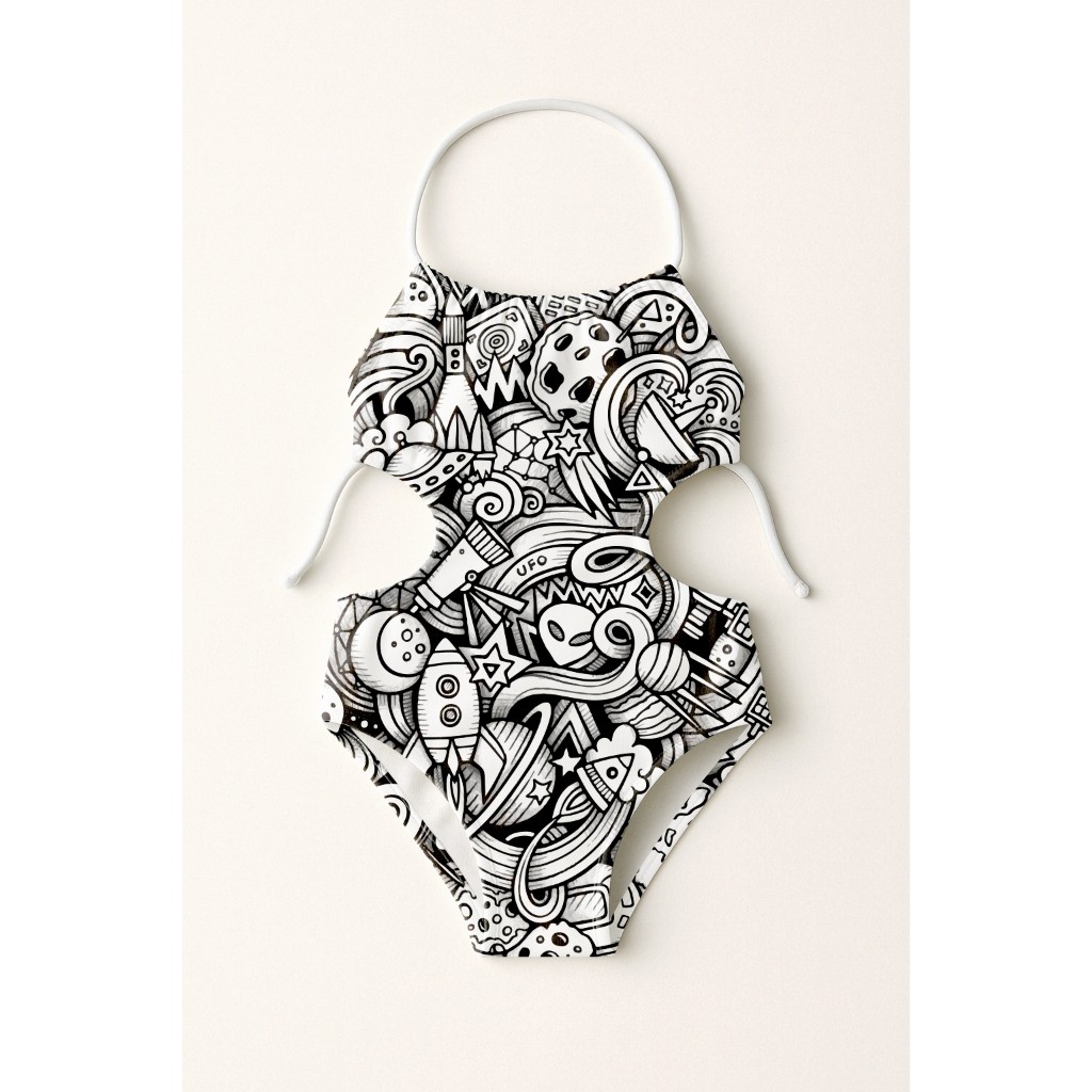 Maiô Infantil Frente Única Menina Feminino Moda Praia Natação Banho Estampas Psicodélicas e Abstratas