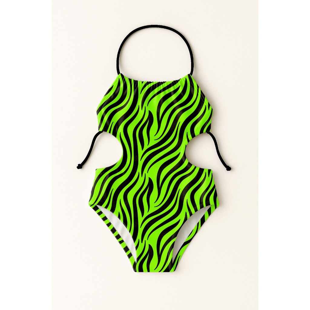 Maiô Infantil Frente Única Menina Feminino Moda Praia Natação Banho Estampas Animal Print