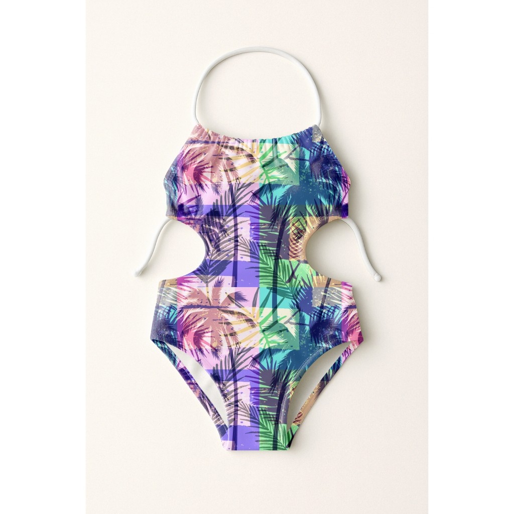Maiô Infantil Frente Única Menina Feminino Moda Praia Natação Banho Estampas Florais E tropicais