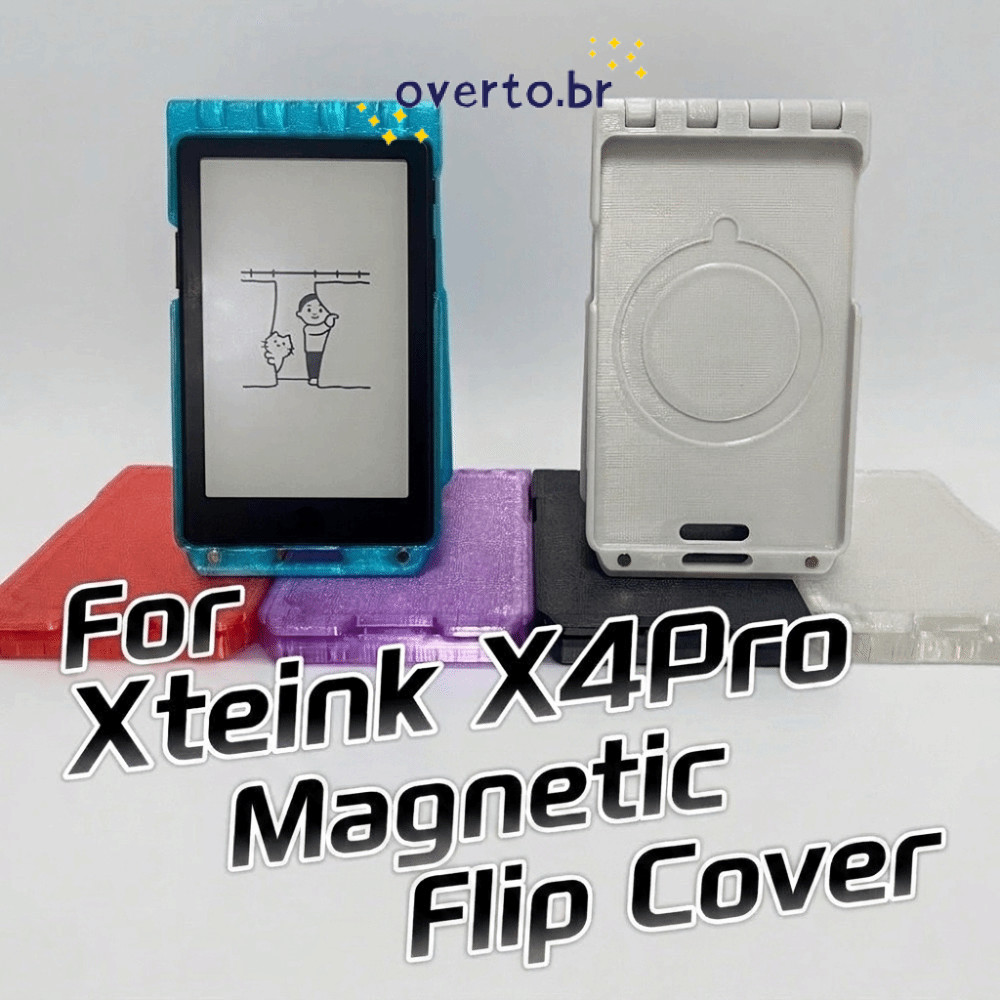 Capa Protetora OVERTO , Leitor Eletrônico Flip-top Com Alinhamento Automático , Cobertura Total Para XTEINK X4Pro