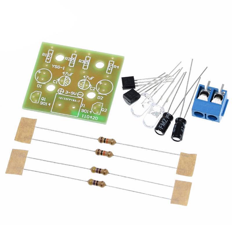 SHINE DIY Kit Eletrônico 5MM LED Piscando Luz Circuito Simples Flip Flop Suíte Peças De Prática De Soldagem DC 3-9V BR