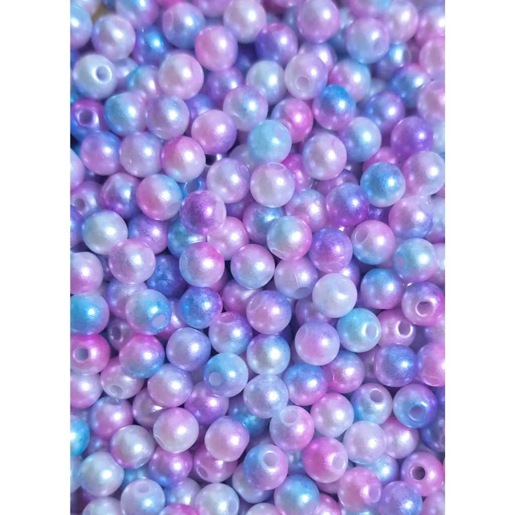 Perola Redonda DYE Coloridas ABS Acrílico 6mm Para Fazer Joias com 200 Unidades