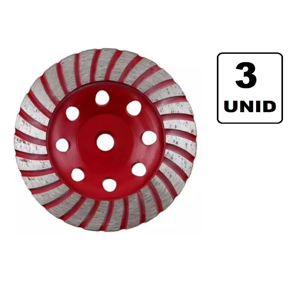 3 Discos de Desbaste Diamantado grão 36 – 115mm (4’’) REBOLO - 3 unidades-preço bom