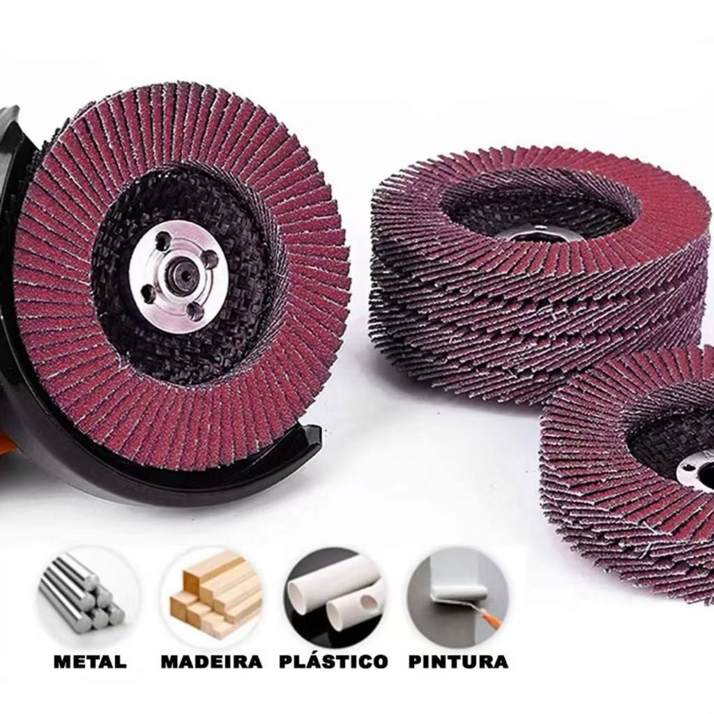 Lixamento Rebolo Abrasivo Disco Flap Desbaste GRÃO 40-60-80-100 FERRO OU MADEIRA.