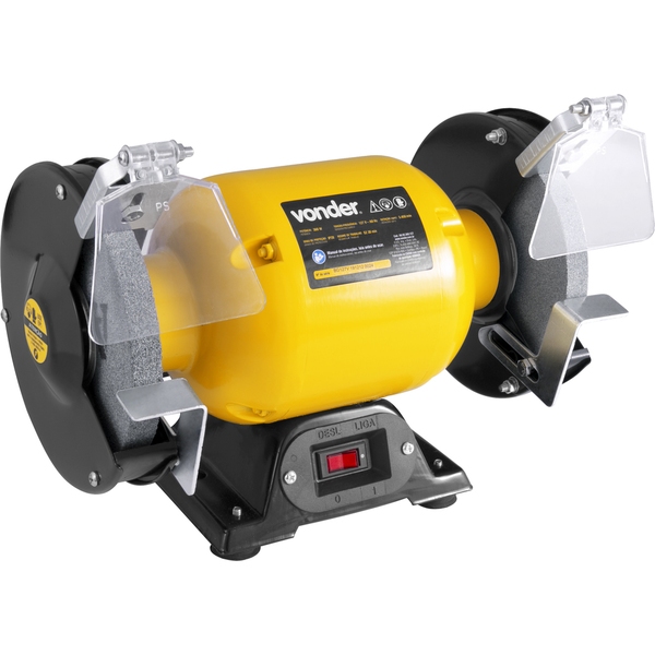 Motoesmeril 6 Pol 360W 220V Vonder Profissional Para Afiação e Desbaste com 2 Rebolos